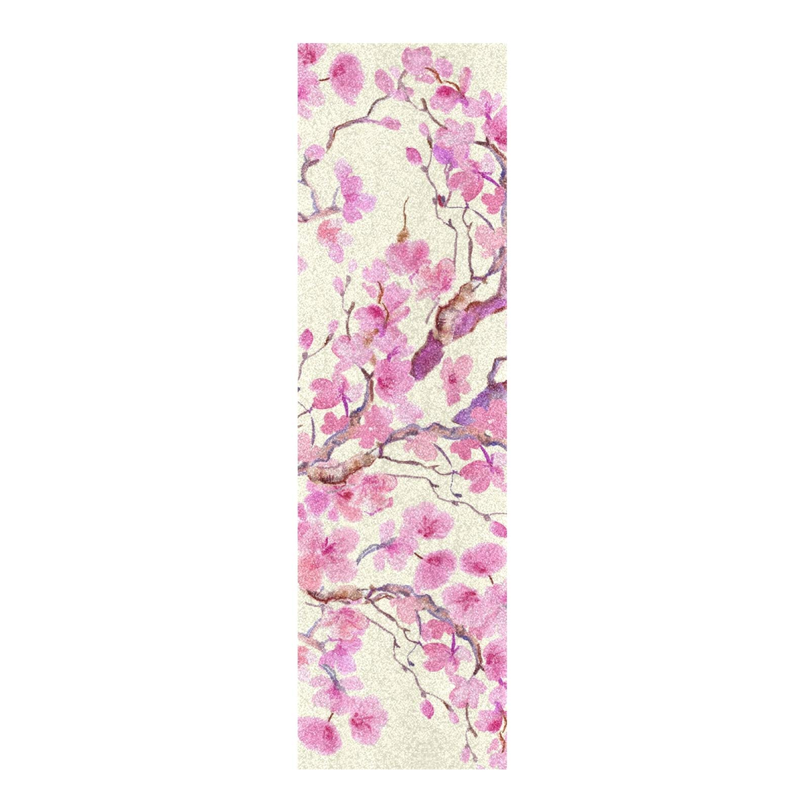 Hupery Cherry Blossoms Skateboard Grip Tape Longboard Griptape Waterproof Grip Tape Sheet Sticker Deck Sandpaper Griptape 33.1x 9.1 inch