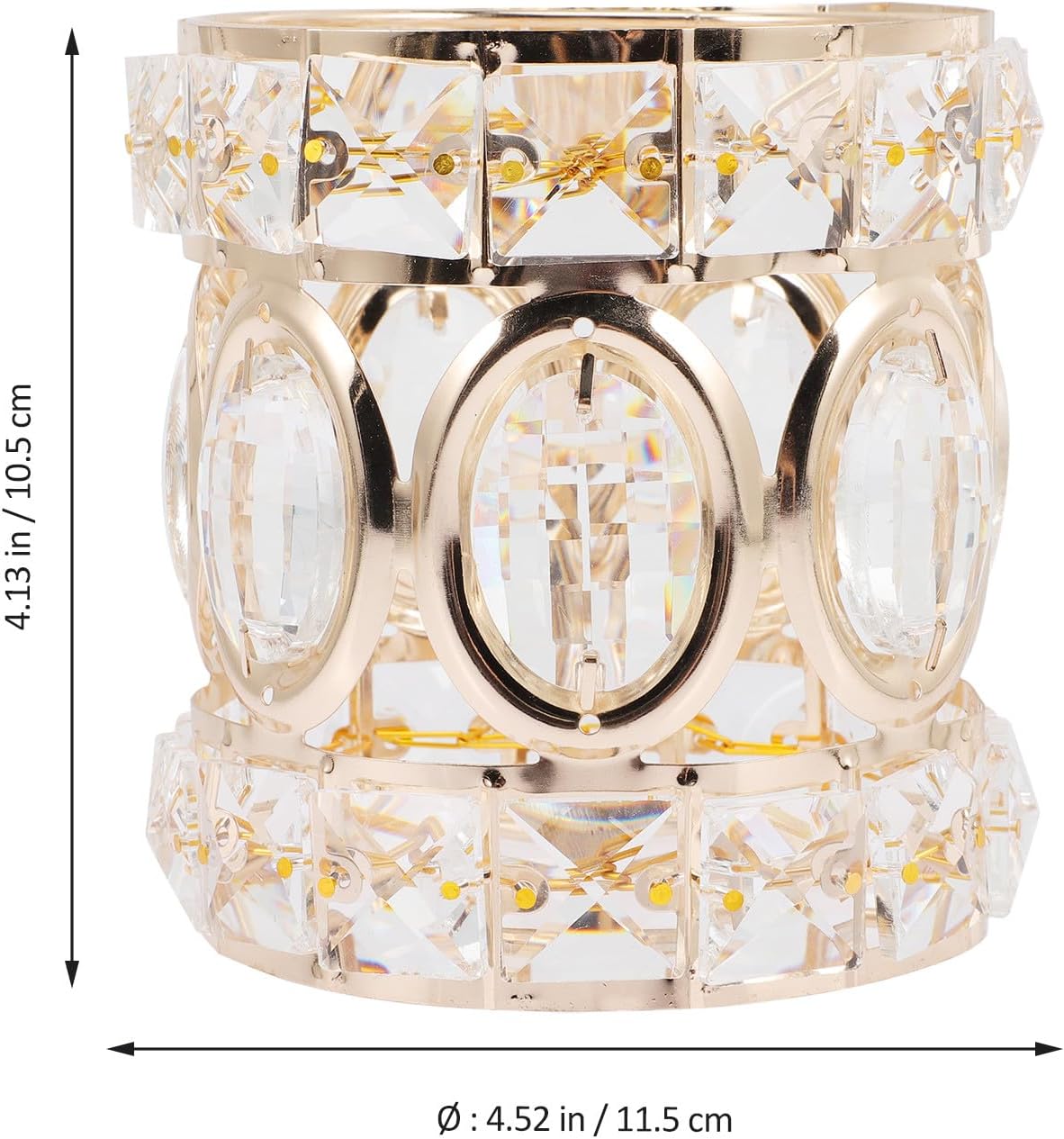 Crystal Ceiling Light Shade Fixture, Gold Egg-Shaped 7-Section Crystal Lamp Cover, Modern European Style Pendant Lamp Replacement for Dining Room Lighting