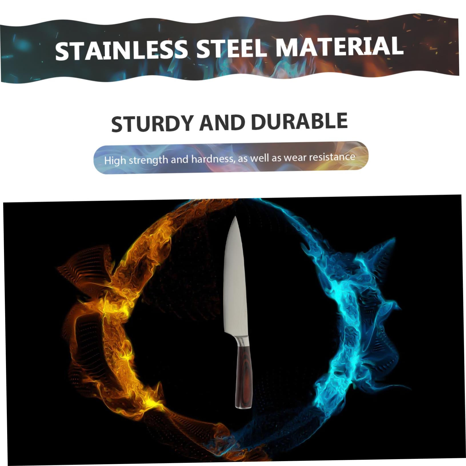 LABRIMP Cuchillo de Cocina Japonés Profesional Cortador Multiusos de Madera y Acero Mango Antideslizante para Cocina en Casa y Restaurantes