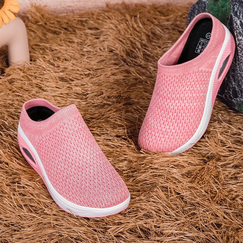 ChayChax Womens Slip-On Orthopedic Mule Sneakers with Air Cushion Casual Wedge Backless Walking Shoes with Arch Support 6
