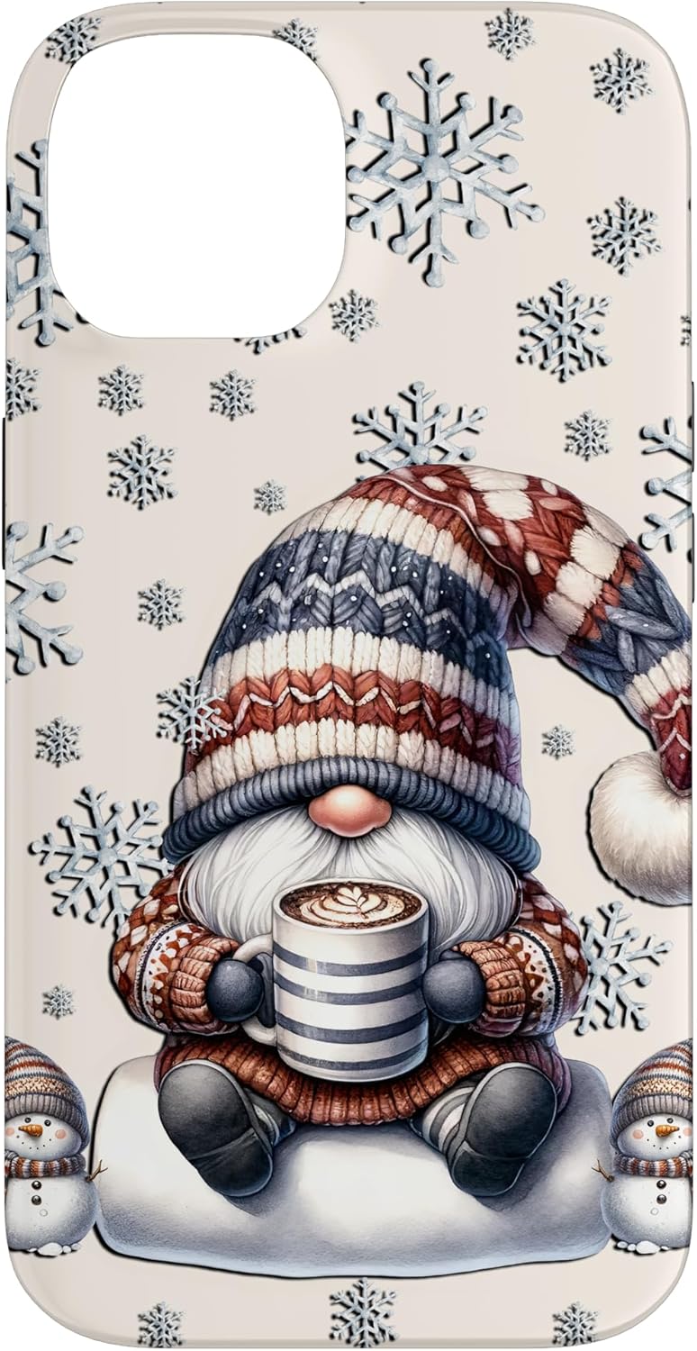 Snowflake Gnome For Women With Hot Cocoa Winter Aesthetic Case for iPhone 15 Pro