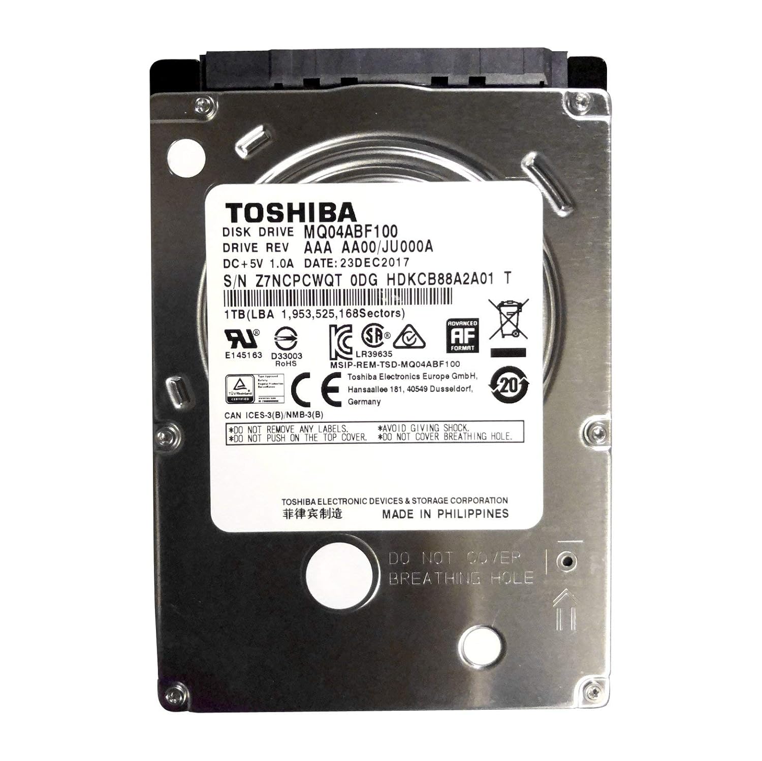 TOSHIBA MQ04ABF100 1TB 5400rpm Sata 7mm 2 5-inch Hard Drive 128mb 6 Gbit s Renewed