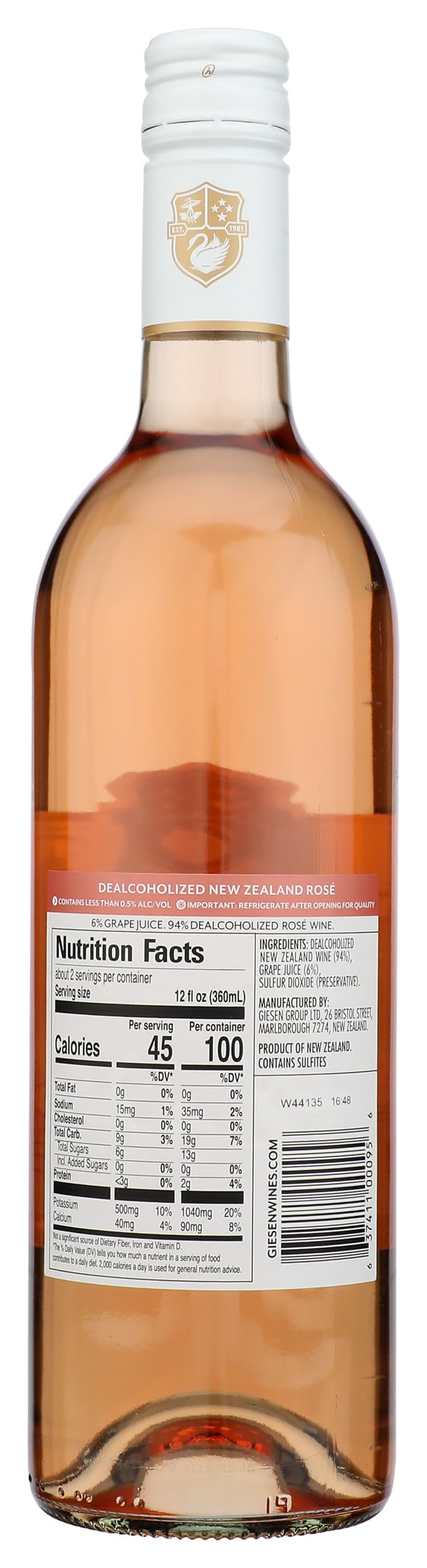 0% Non-Alcoholic Rose, 750 ML | Grocery Pickup & Delivery | Whole