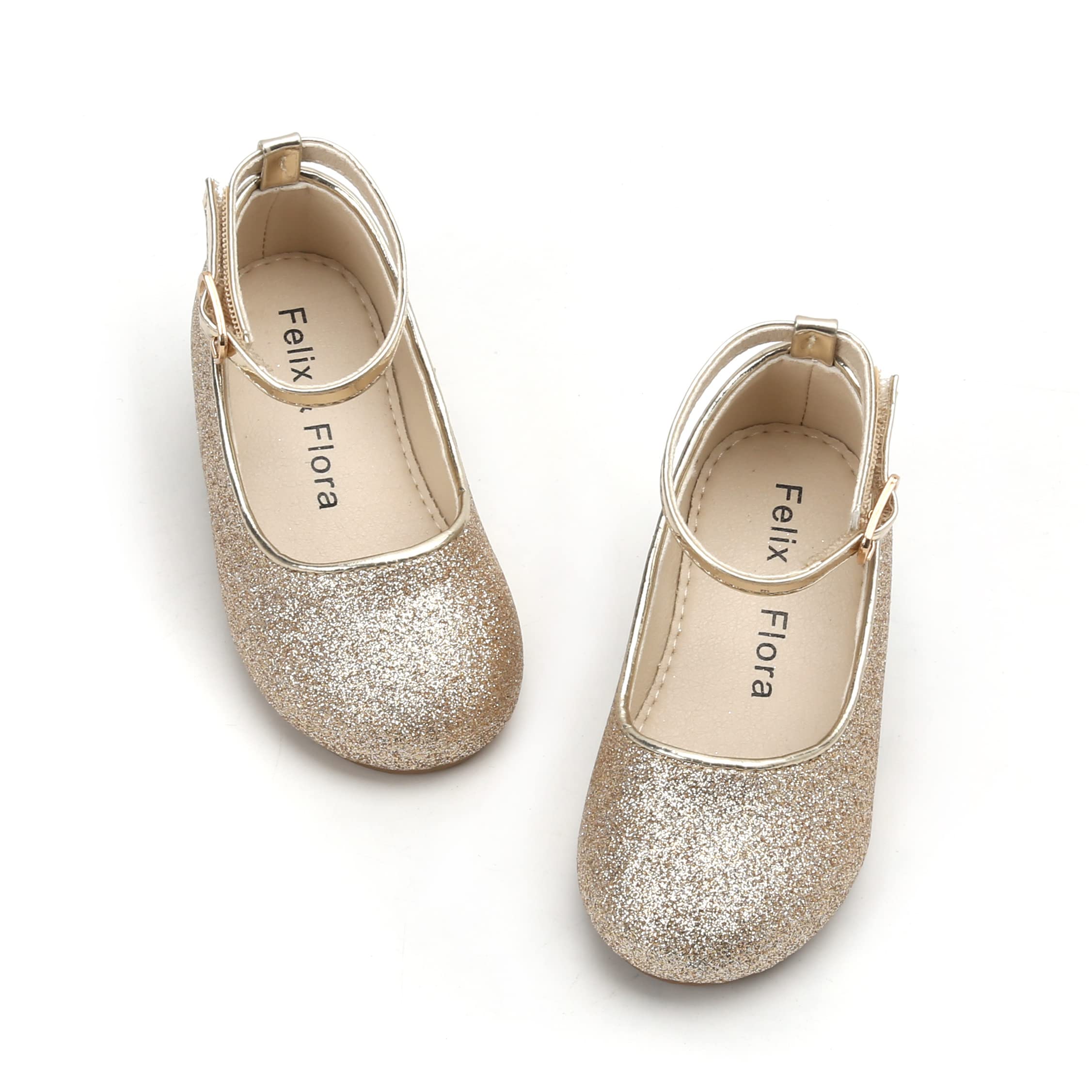 Felix & Flora Girls Toddler Little Ballet Shoes - Flower Girls Mary Jane Flats Dress Shoes Party Wedding
