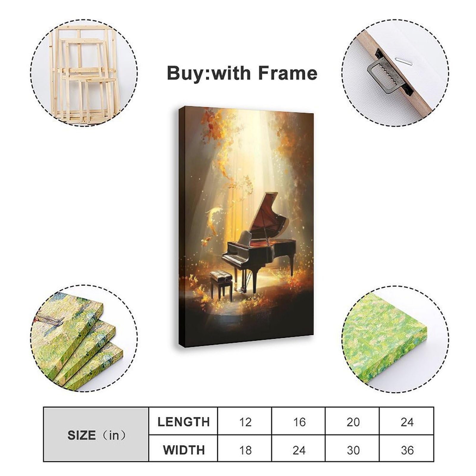 Stampa artistica da sogno, elegante decorazione per sala musicale, poster su tela, decorazione per camera da letto, ufficio, stanza, regalo, 61 cm L x 91,4 cm W