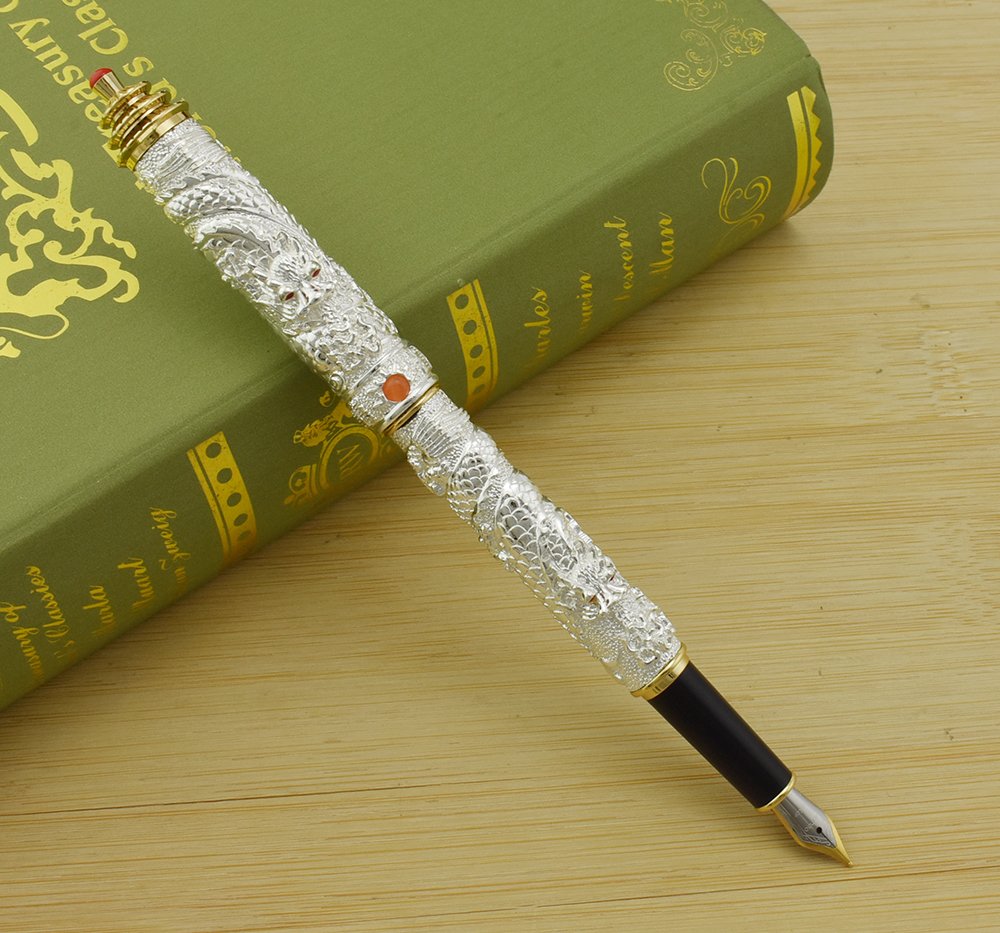 Jinhao Doppel-Drachen Kugelschreiber – Luxuriöser Geschenkstift Mit 0,5 Mm Mine, Goldenes Design