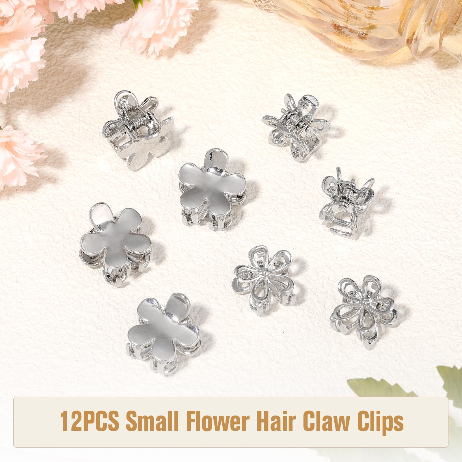 Lot de 8 mini pinces à cheveux dorées pour femme - En métal - Pour cheveux épais et fins,Livraison aléatoire - Au quotidien
