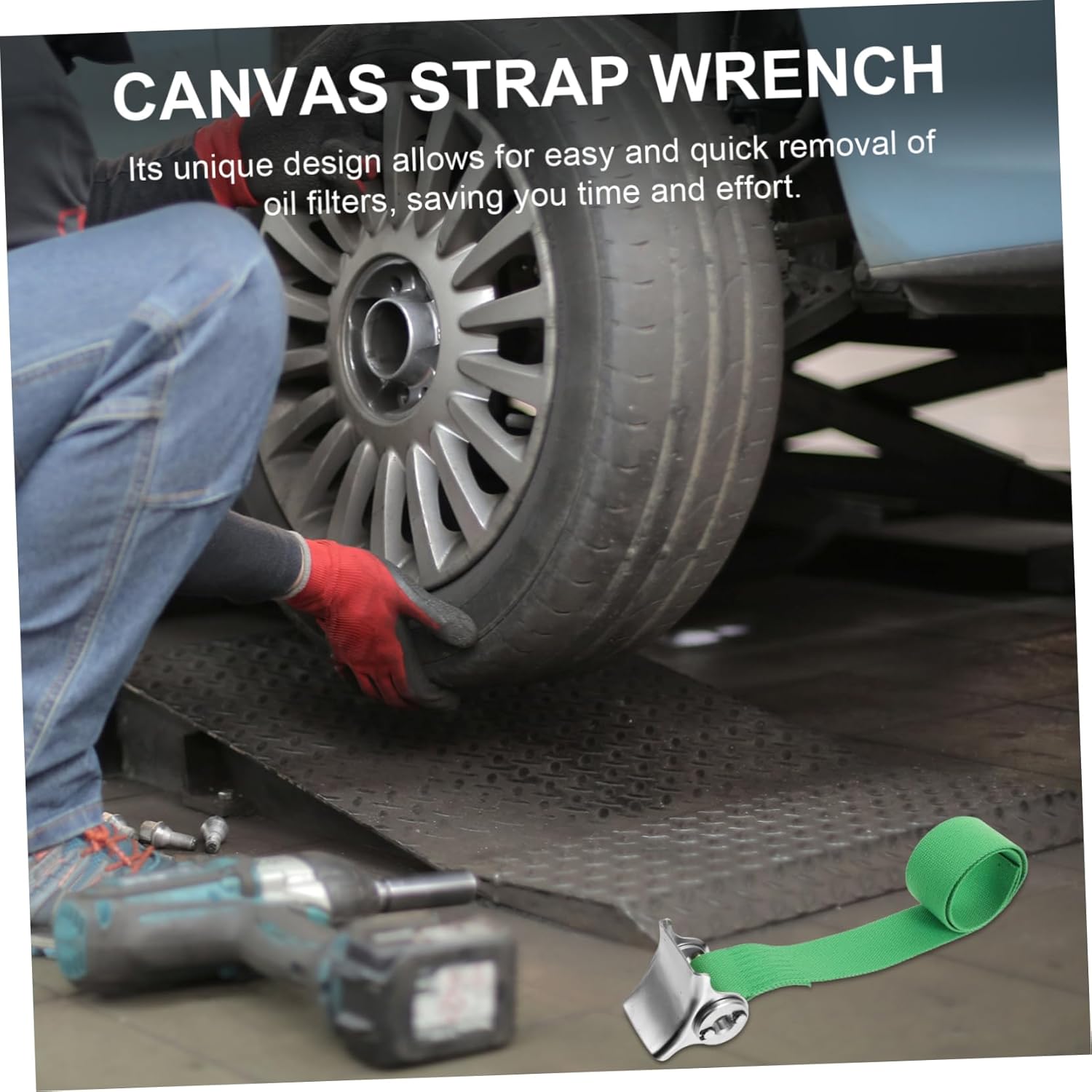 5pcs Canvas Strap Wrench Tool for Oil Filter Removal Stainless Steel and Design for Engine Filters Effortless and for Maintenance