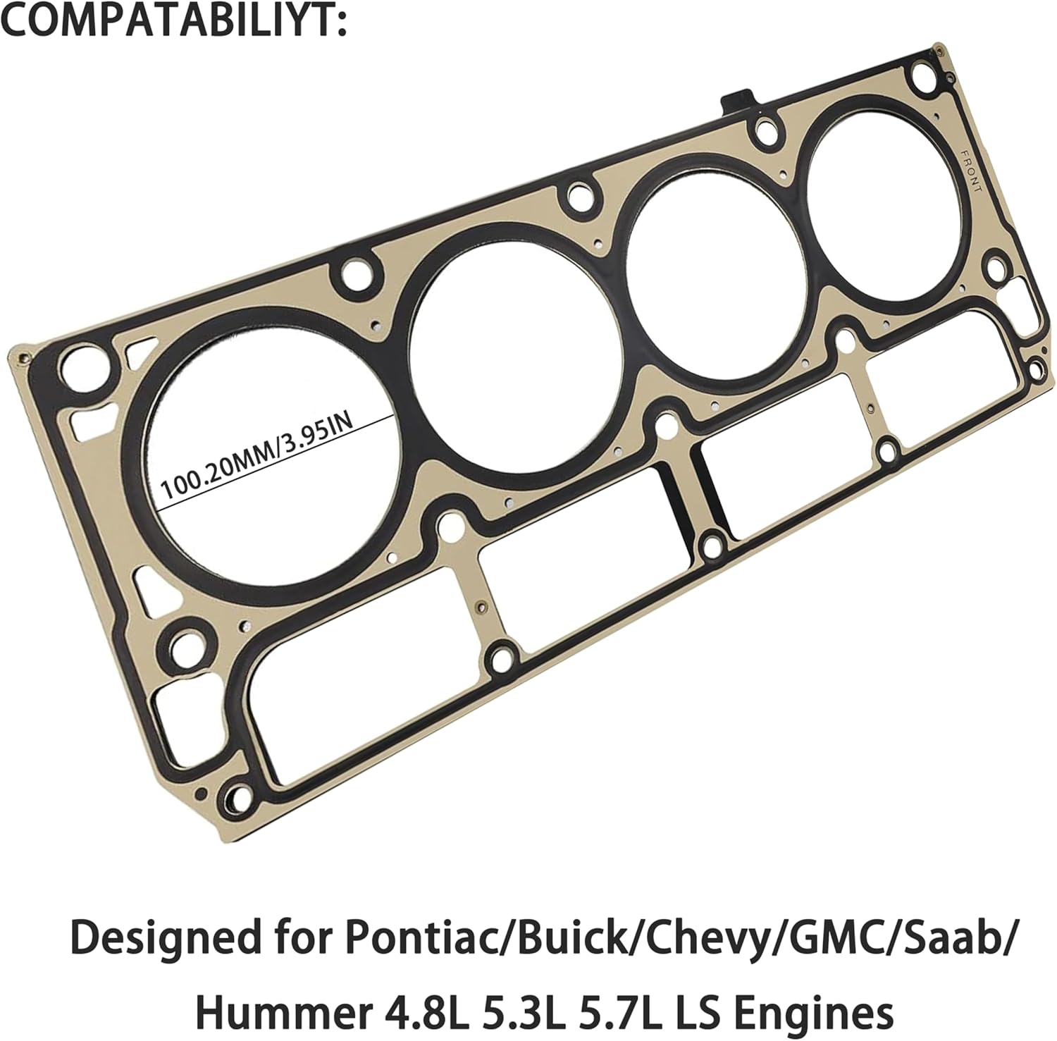 MLS Cylinder Multi Layer LS Engine Head Gasket Kit - 12589226 12498544 98544 Compatible with GM LS1 LS6 V8 Engine 4.8L 5.3L 5.7L Chevrolet Buick GMC Pontiac Hummer Cadillac Saab 1998-2019 - 2PCS Set