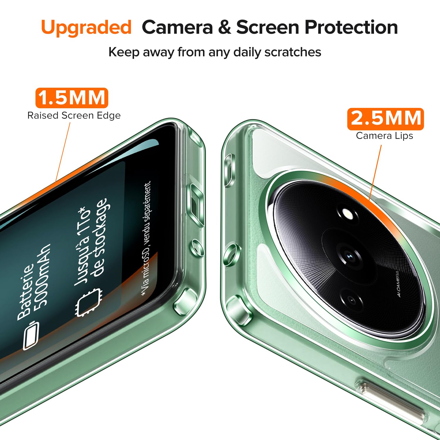 Ivoler Klare Handyhülle Für Xiaomi Redmi A3/A3X – Mit 2 Panzerglas-Folien, Militärischer Schutz
