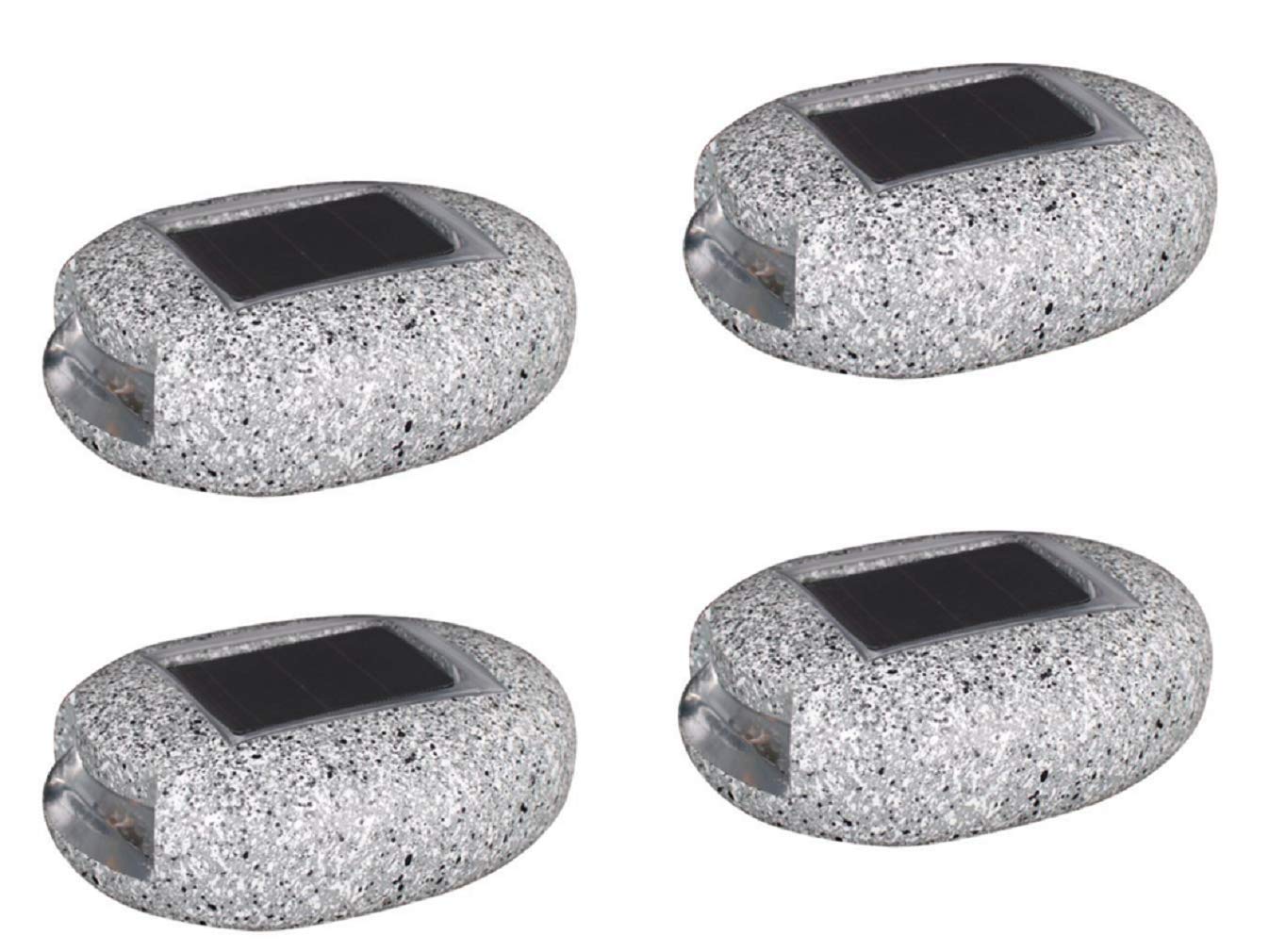Lxcom LightingSolar Stones Lights Outdoor Path Light Solar Powered Artificial Pebbles Decorative Stones Landscape Light for Outdoors Garden Walkway Patio Lawn Yard Pathway Driveway,4 Pack, Cool White