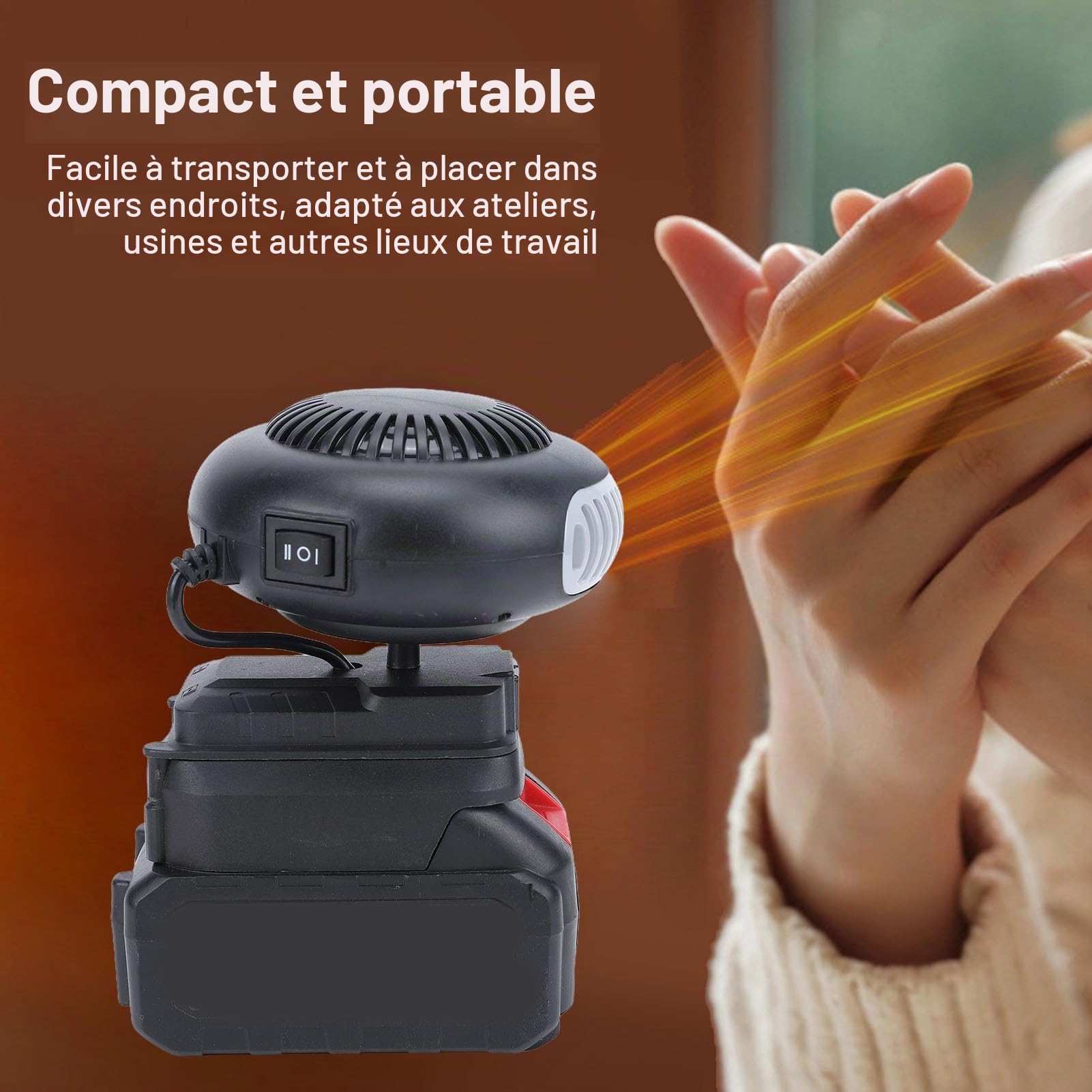 Gonetre Chauffage Portatif sans Fil pour Usage Intérieur et Domestique, Chauffage de Voiture 170 W, Chauffage électrique, Batterie 12 000 MAh, Dégivreur de Voiture pour Tricycle