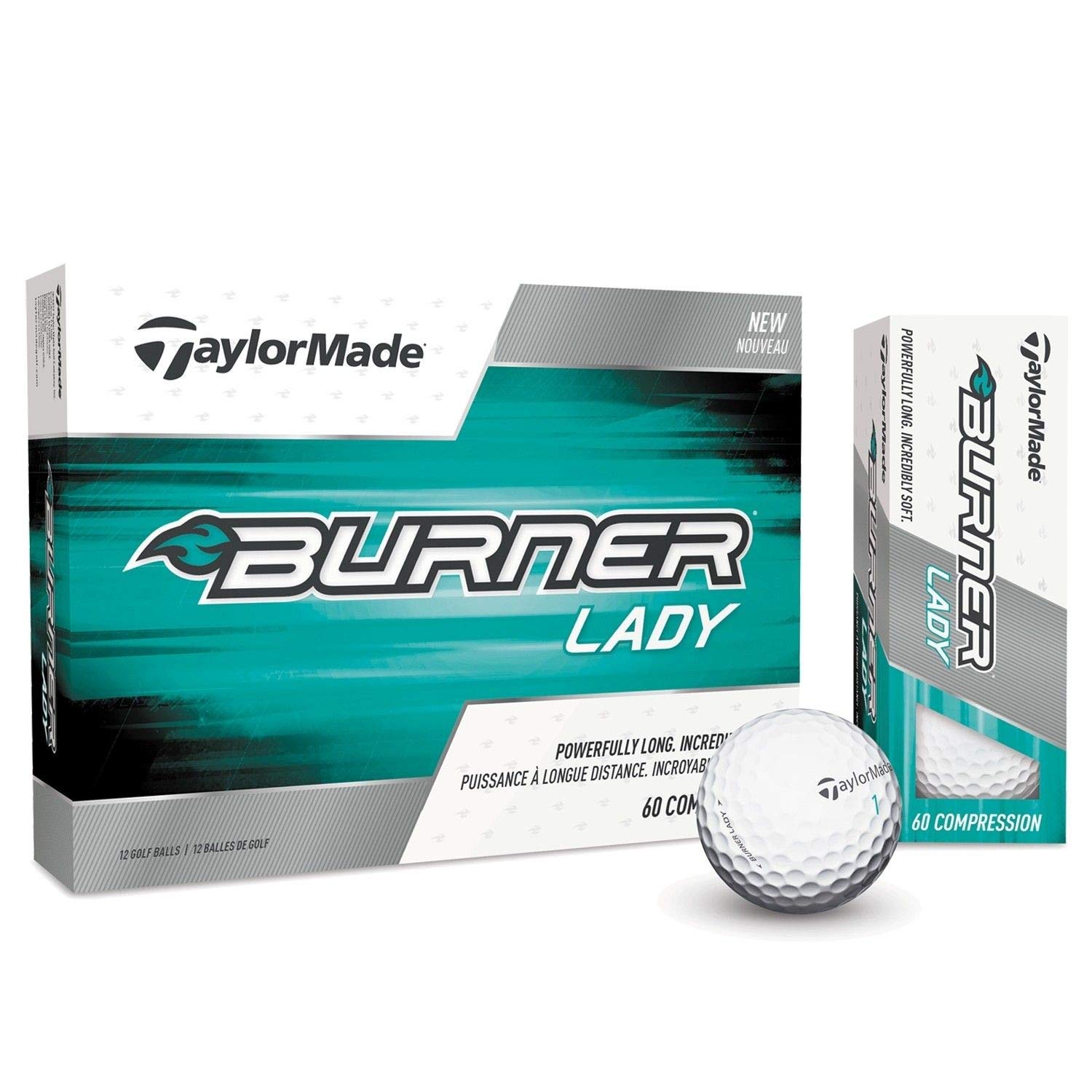 TaylorMade Ladies' Burner Soft Dozen Golf Balls, White, One Size