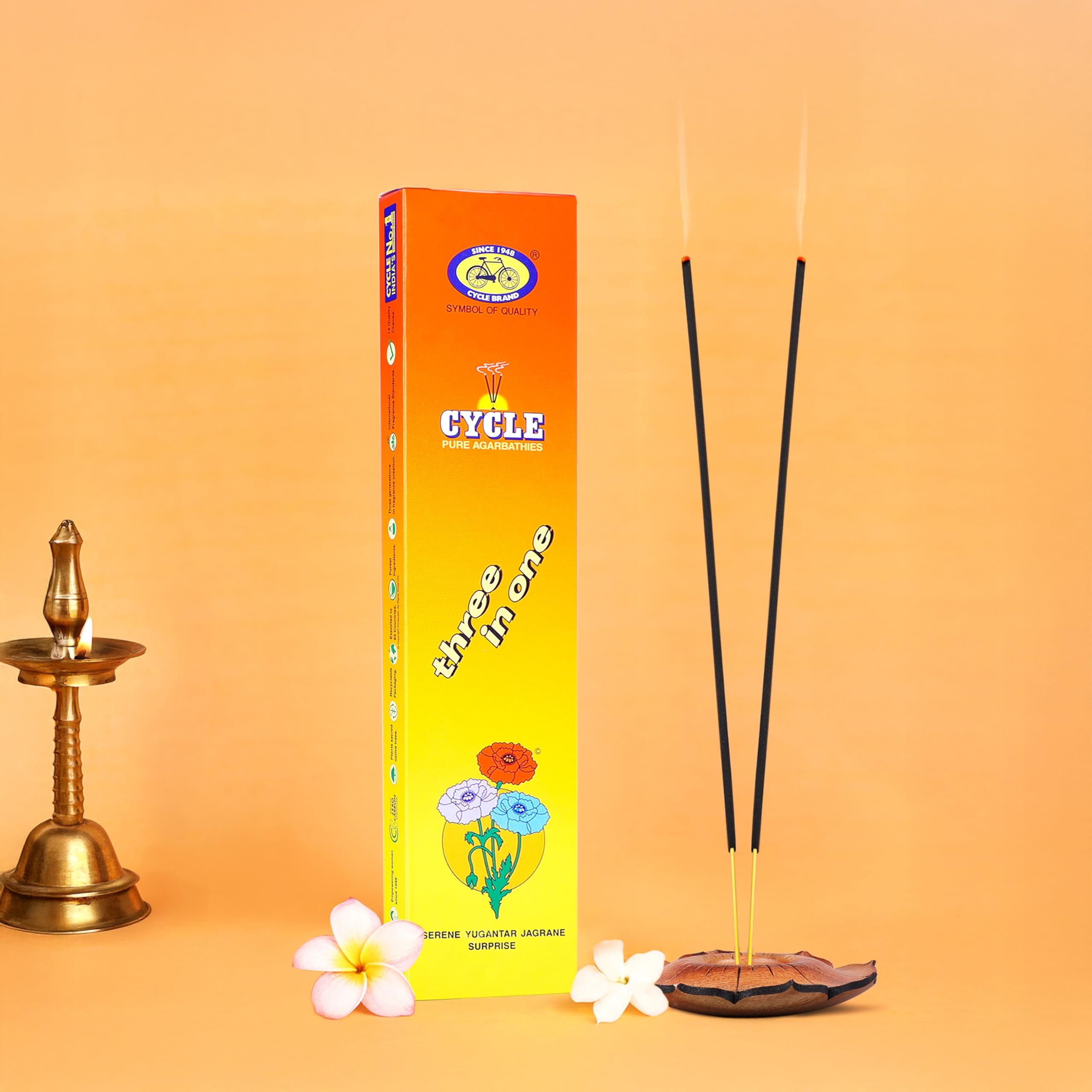 Cycle Pure Three in One Agarbatti | A Divine Blend of Three Fragrances