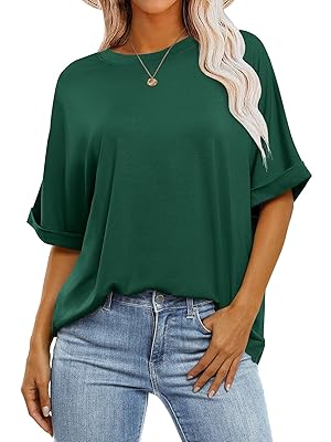 ANRABESS Womens Tops Oversized T Shirts Short Sleeve Crewneck Summer Casual Loose Basic Tee Shirt 2025 Trendy Fashion Clothes