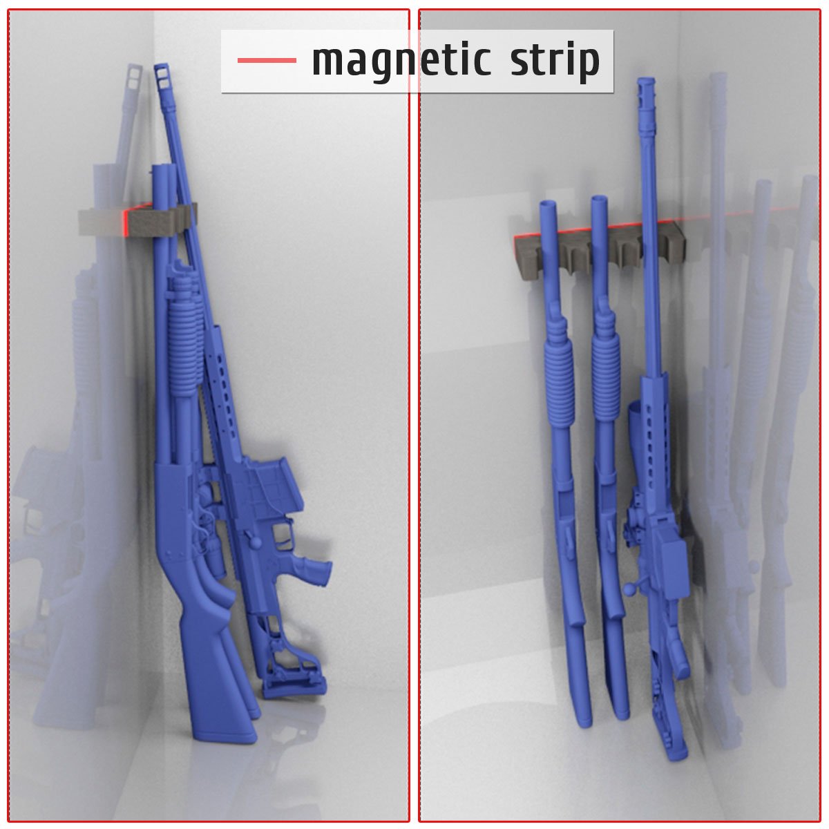 Foam Gun Rack for Three Guns Universal Rifle Barrel Rest with