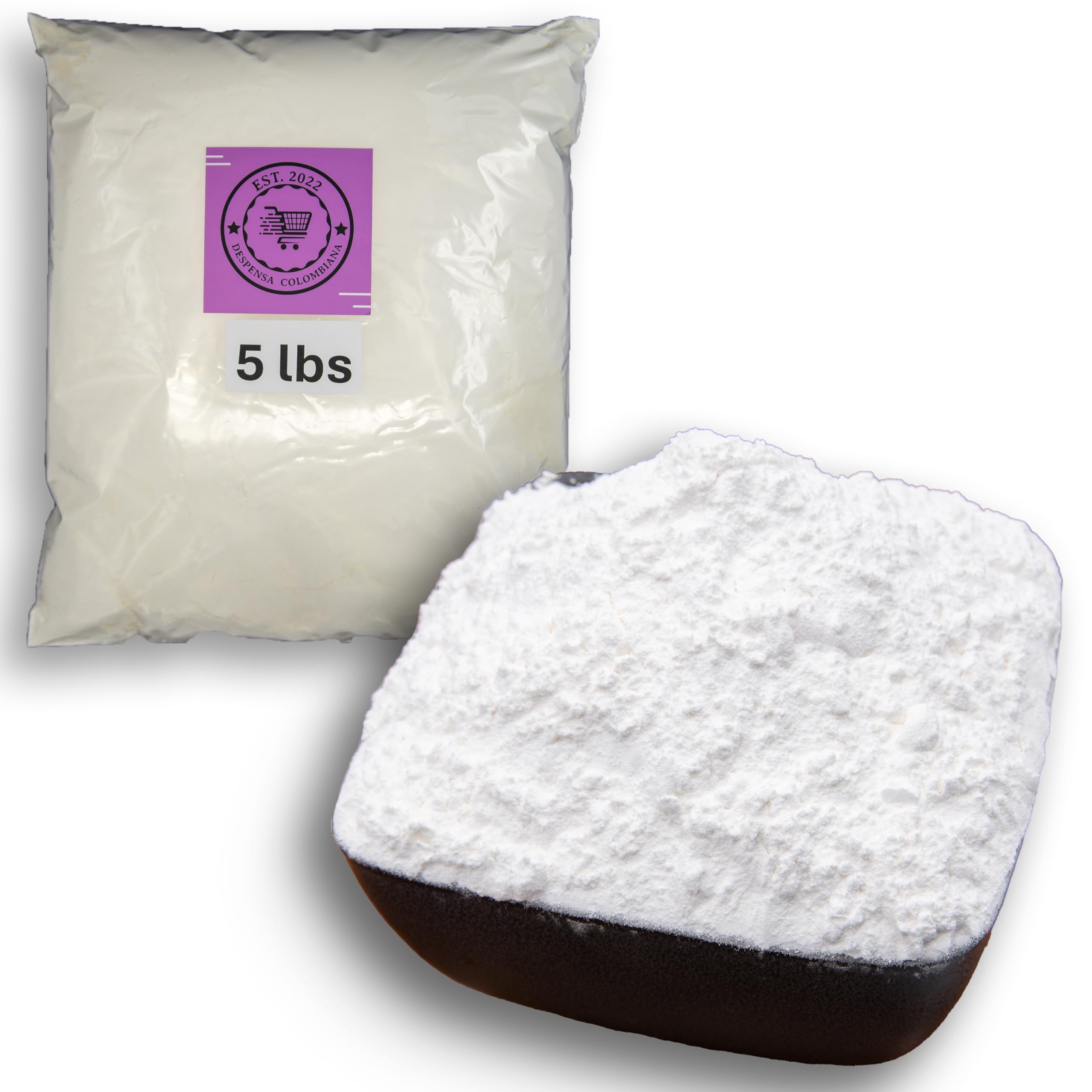 5 lbs Pure Corn Starch Powder Bulk - Includes a 100% Pure Bag of Bulk Corn Starch by Despensa Colombiana - Perfect Fecula de Maiz for Cooking and Baking