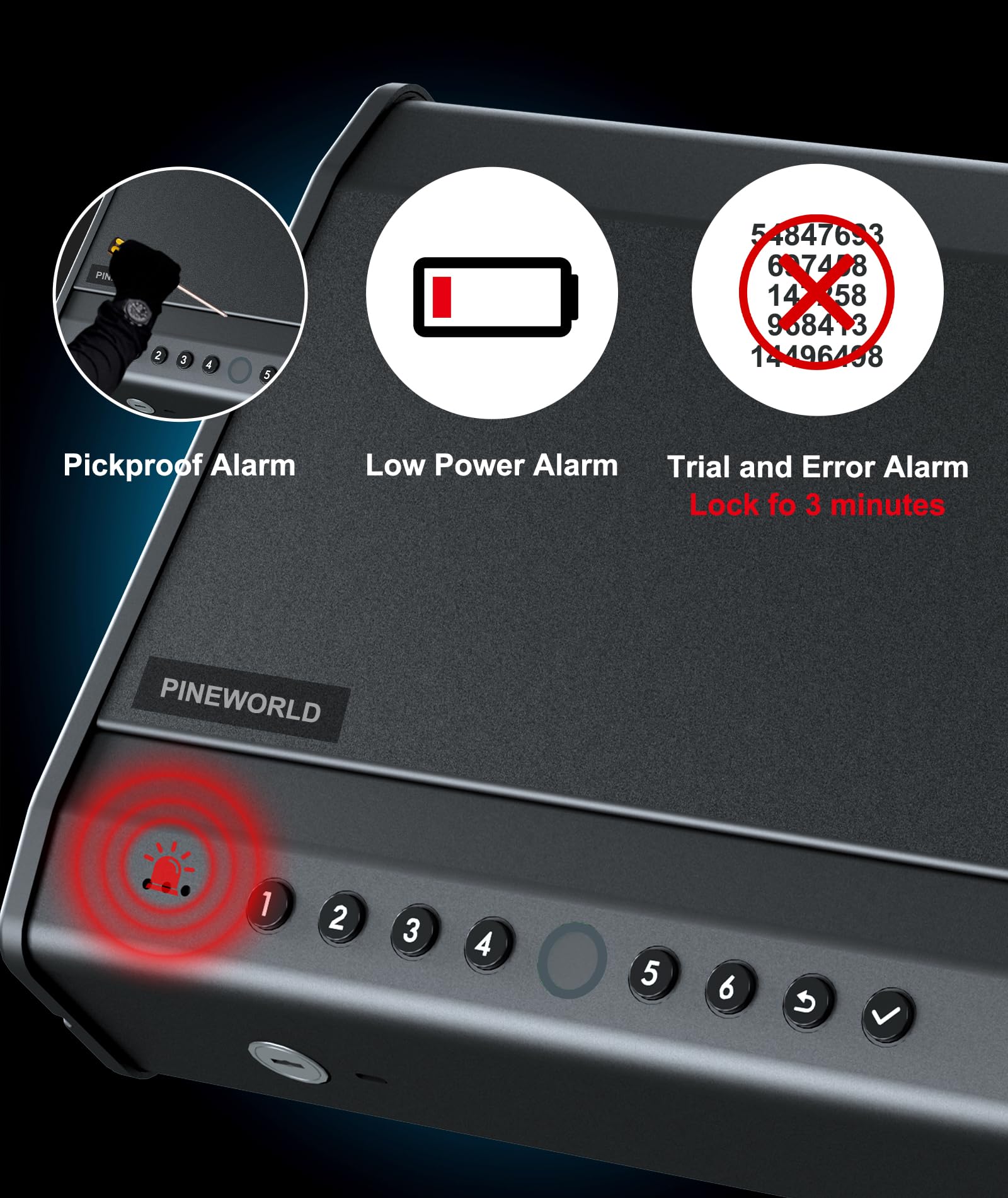 PINEWORLD Biometric Gun Safe, Pistols Smart Safe For