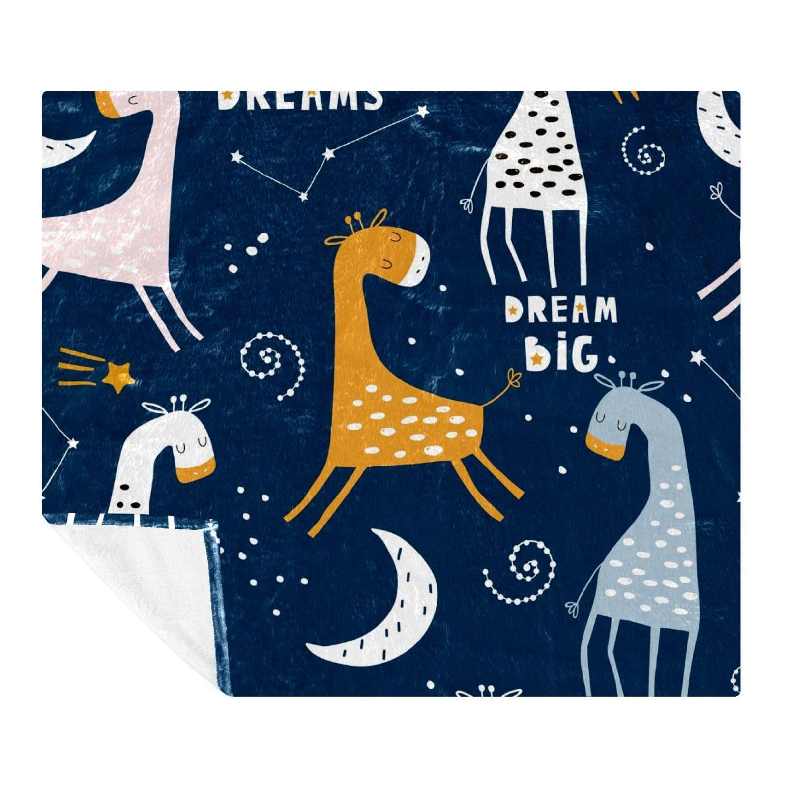 Couverture microfibre polaire 150x200 cm girafe pour lit et canapé