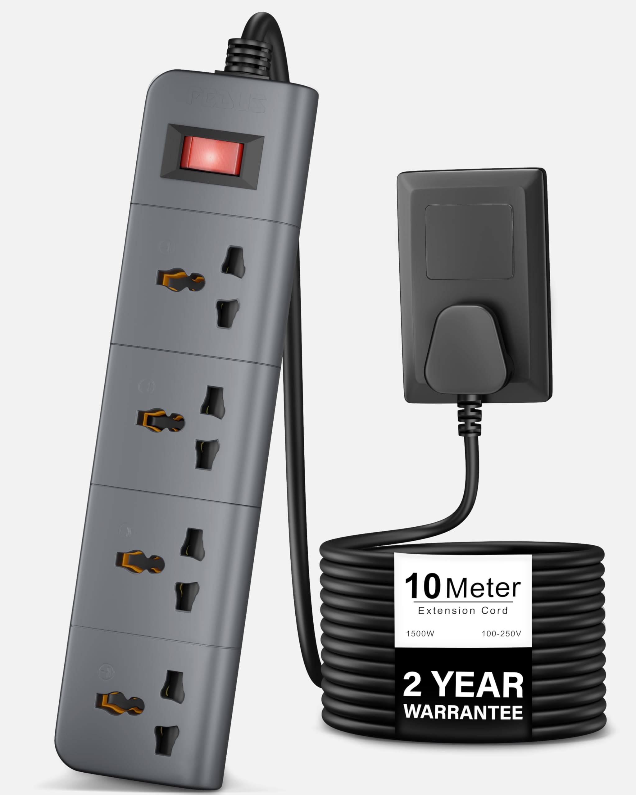 Power Strip (SurgeX-04 (4 Socket 1 Switch), 10-Meter)
