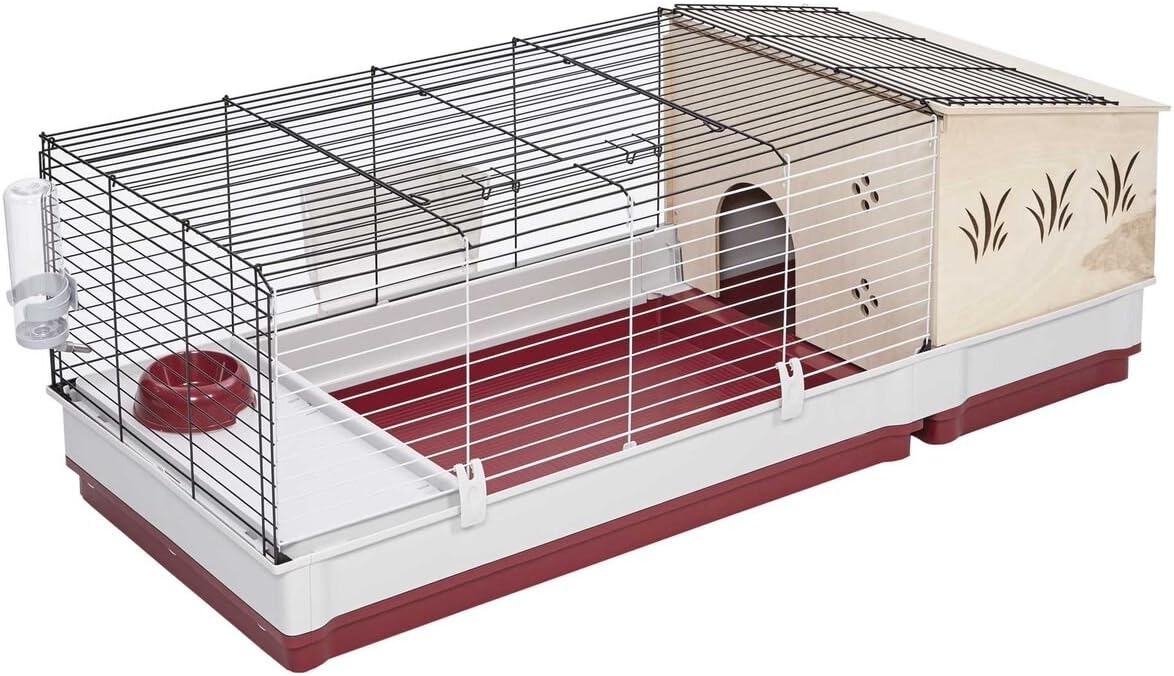 Natural Wood Small Animal Hutch Extension with Deep Pan