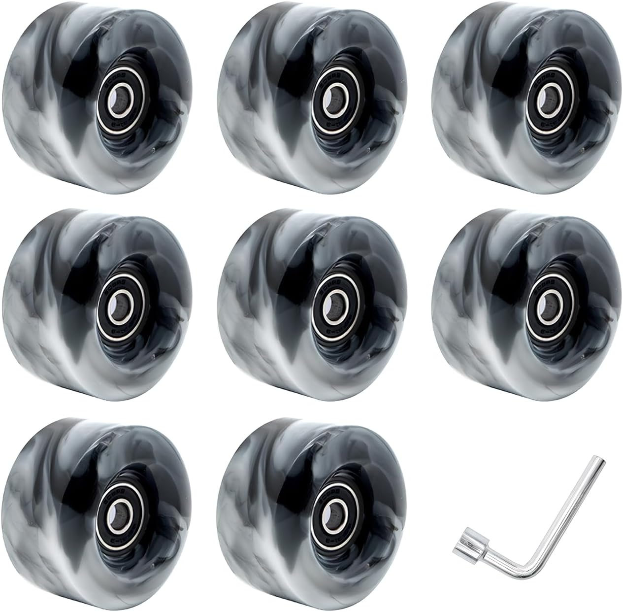 Indoor Outdoor Roller Skate Wheels Replacement， Skate Wheels Replacement, 8 Pack 58mm x 32mm Quad Roller Skate Wheels