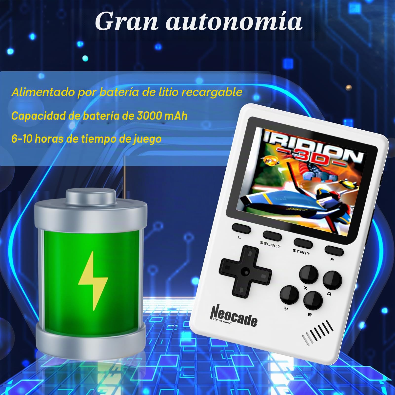 Consola de Videojuegos Portátil Retro, 40 Juegos Retro con Licencia Pico Preinstalados, Compatible con Cartucho PIKO/GBA - Blanco