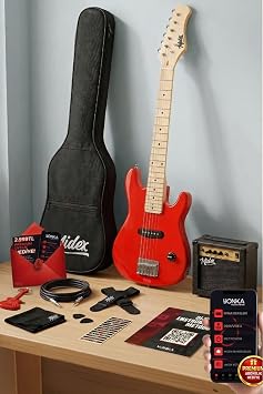 Midex CEG-30RD Full 1/4 30 Inch Electric Guitar Set RED with Amplifier for Children 4-6 Years Old