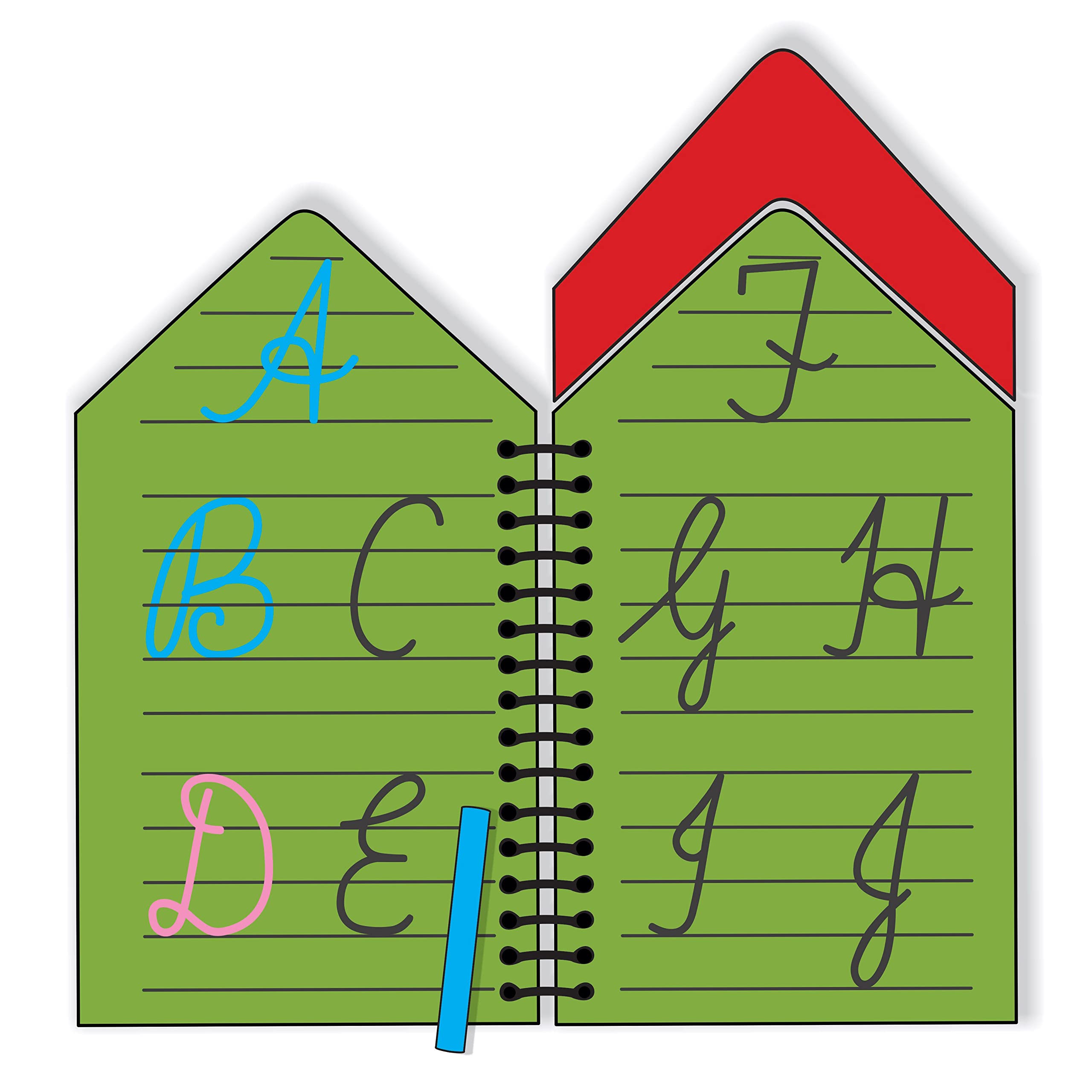 The Funny Mind Hut Shape Wooden A to Z Capital Cursive Letters Reusable Chalk Book for Preschool, Early Learners, and Montessori Kids, Tracing Slate, Cursive Writing Practice Book for Beginners 2