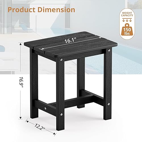 Miniatura 2 de LUE BONA HDPS - Mesa auxiliar para exteriores, pequeña para exteriores, mesa auxiliar Adirondack, mesa auxiliar exterior para patio, porche,