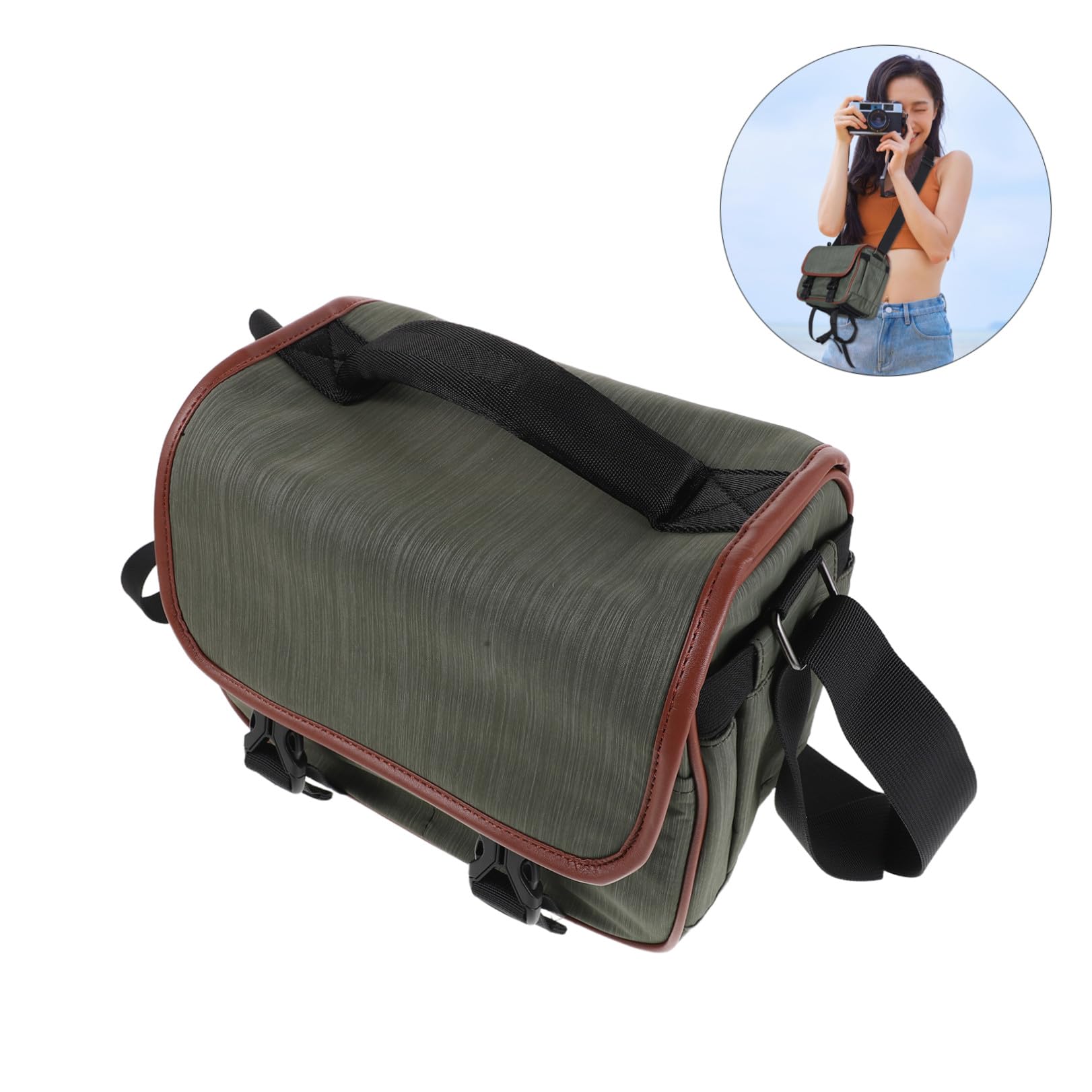 Borsa per Fotocamera, Custodia Macchina Fotografica, Borsa Tracolla a Mano in Nylon, con Scomparti Interni, per Viaggio e Fotografia, per Attrezzatura Fotografica