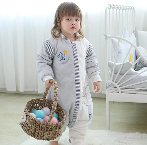 Miniatura 5 de Saco de dormir para bebé y niño, manta con pierna de algodón natural movible de manga larga para niños pequeños sacos de dormir grandes 5T 7T traje