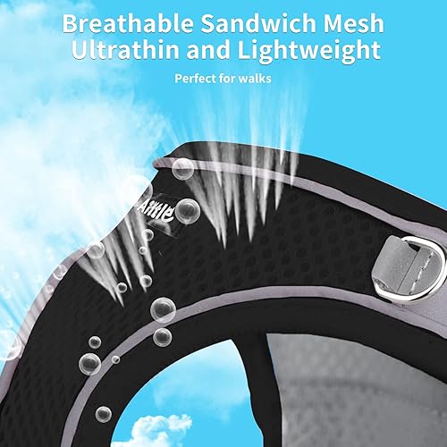 Miniatura 6 de AIITLE Juego de arnés y correa para perro sin tirones, arnés ajustable para perro con chaleco acolchado para todo tipo de clima, correa para perro