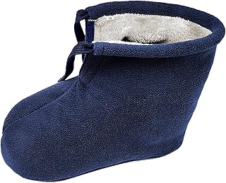 Winter Warm Cast Sock, Thick Fleece Foot Cast Cover - Below the Knee Cast Toe Boot Cover, Protective and Washable Cast Sleeve Wrap, Foot Warmer for Broken Foot, Adjustable Drawstring, Navy Blue