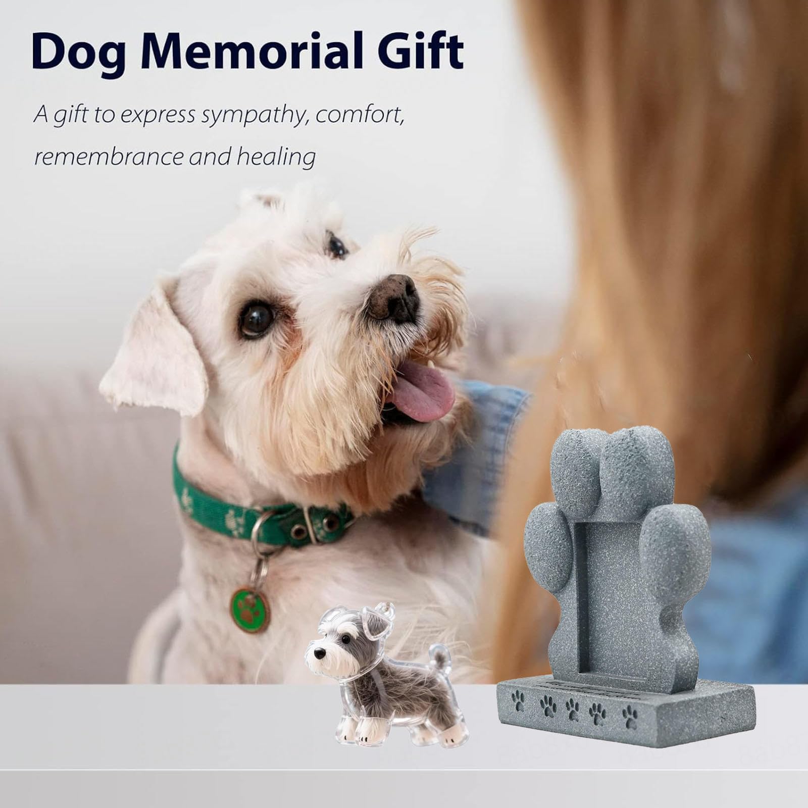 Cornice Commemorativa per Cani con Portachiavi con Peli di Cane, Regalo per Chi Ha Perso Un Cane Ricordo per Cani E Gatti