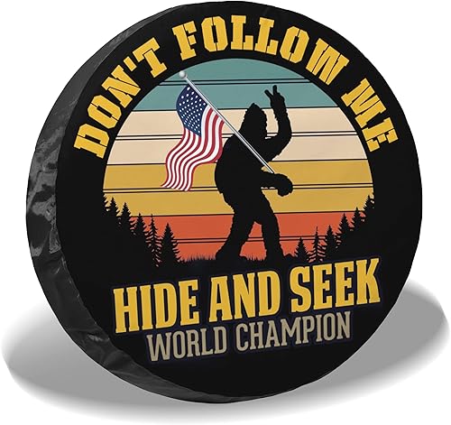 Bigfoot - Cubierta para neumáticos de repuesto con bandera estadounidense, protectores de ruedas, impermeables, a prueba de polvo, protección UV,