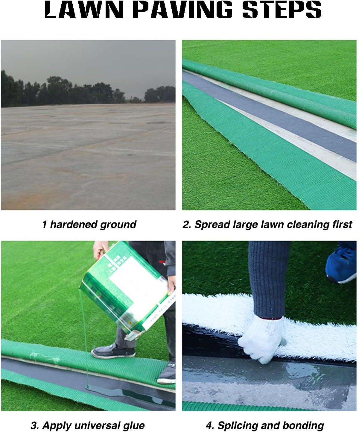 High Density Artificial Grass with Drain Hole No Mowing Suitable Environmental Protection Green Adhesive for Garden Terrace dscape (20mm)
