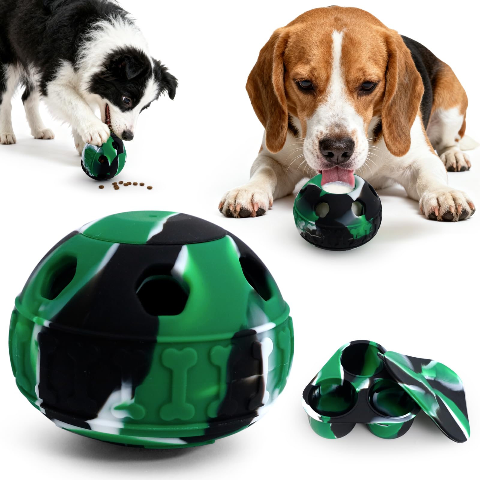 IFOYO Frozen Treat Dog Toy Ball for Slow Food Training, Silicone Enrichment Dog Toys to Keep Them Busy, Reduce Anxiety, Puzzle Treat Dispensing Dogs Toys for Small to Medium Puppy, Easy to Clean