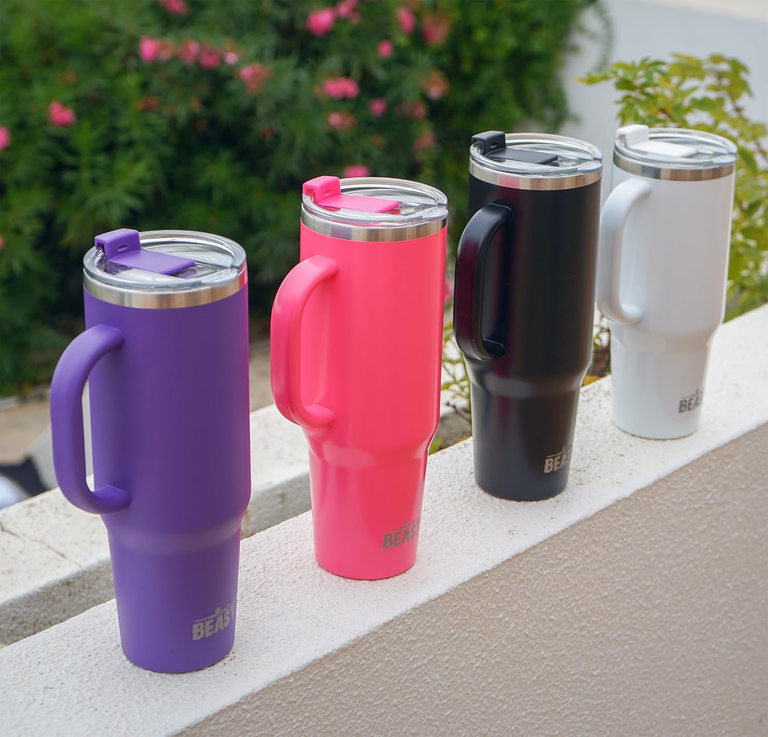 Beast 42 oz Tumbler with Handle Stainless Steel Vacuum Insulated Coffee Ice Cup Double Wall Travel Flask (Deep Purple) - Image 6