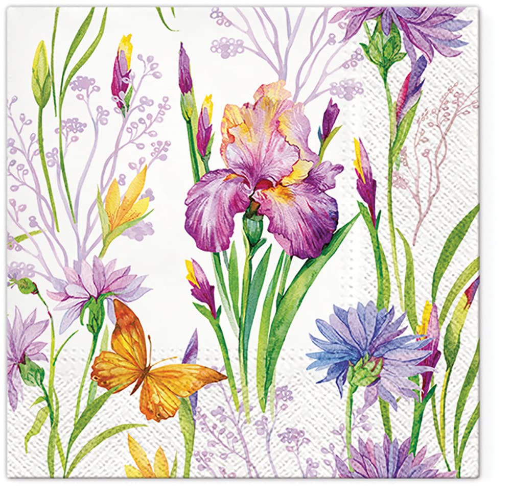 Tete a Tete 3Ply Flowery Tissue Paper Napkins Decoupage Serviettes 33cm x 33cm - 1/4 Folded (Pack of 20) (Botanical Memories) — view 12
