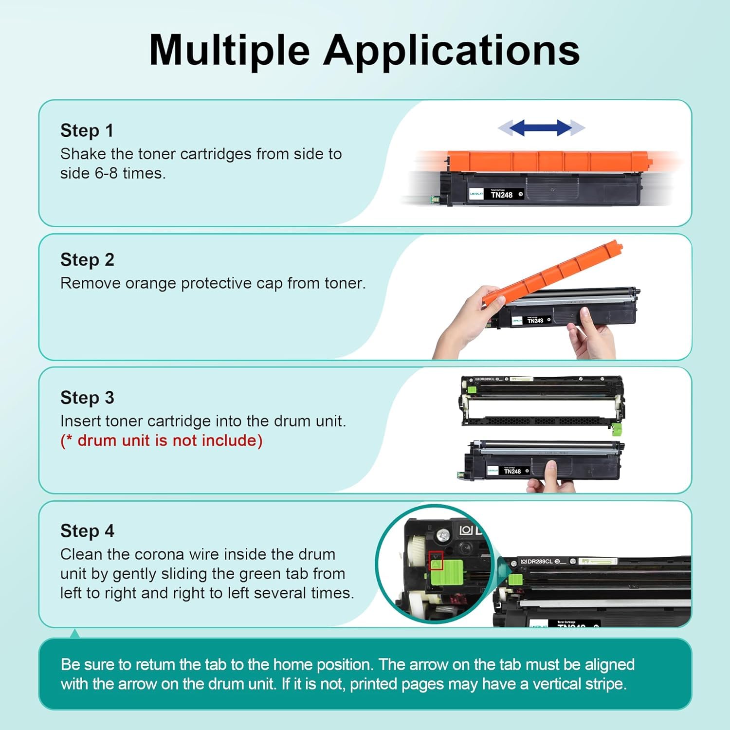 LOFBLAT TN248 XL Compatibili Toner per Brother MFC-L3760CDW 4-Pack | Compatibile per toner brother mfc l3740cdw, dcp-l3560cdw, mfc l3740cdwe, mfc l3760cdw, dcp-l3520cdw, tn248