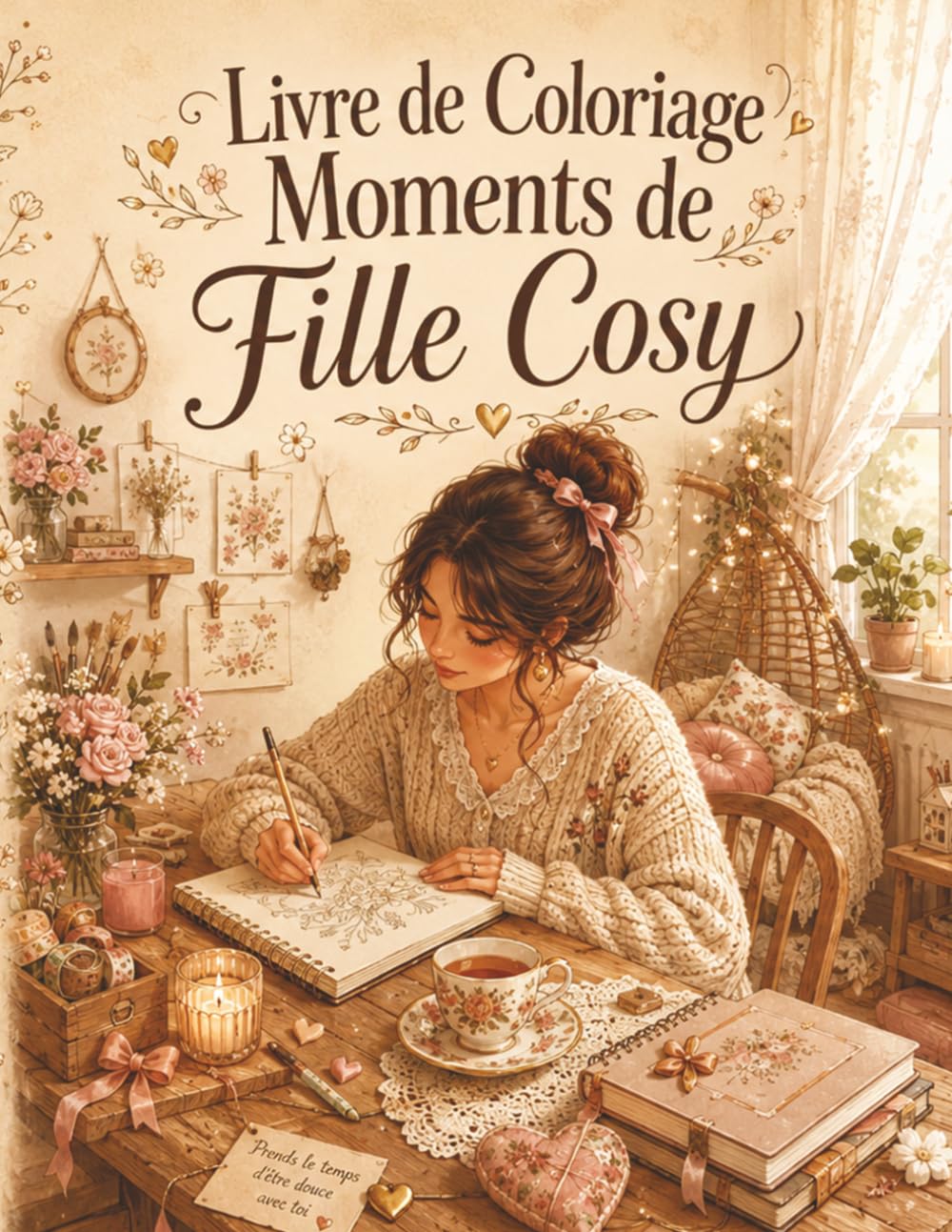 Livre de Coloriage Moments de Fille Cosy: Dessins apaisants à colorier, univers cocooning, plantes, thé et lecture