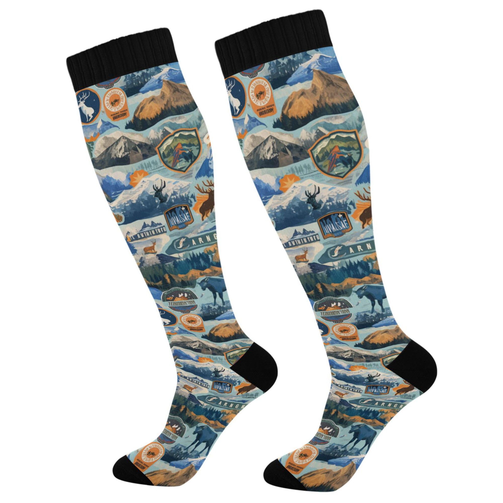 Compression Socks for Men and Women Knee High Socks Support for Athletic Sport Running Hiking Cycling Fitnes