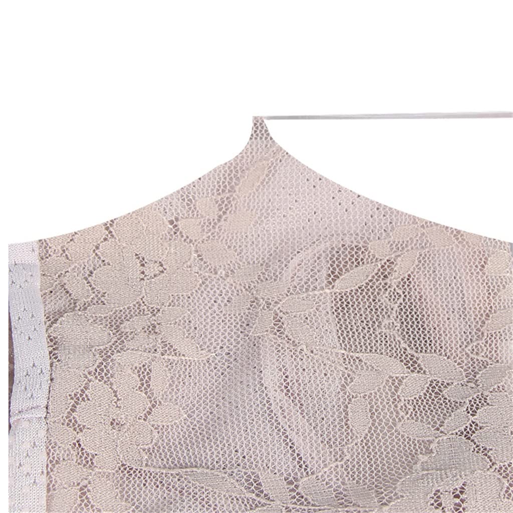 Women's Thin Mid-length Driving Riding Outdoor Ice Silk Lace Half-finger Gloves
