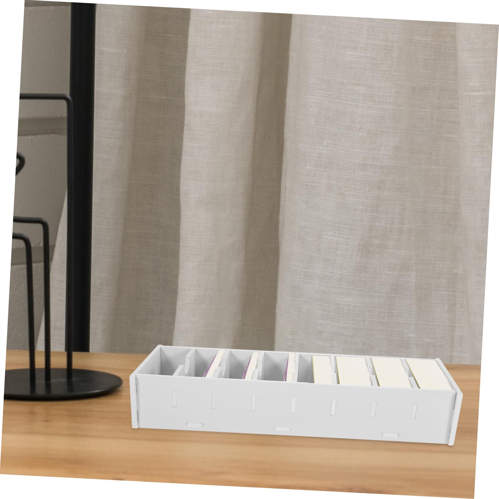 DOITOOL 3 Pezzi Organizer Ufficio Bianco PVC Multilivello per Biglietti Visita Custodia con Supporto Scrivania per Esposizione e Archiviazione Professionale