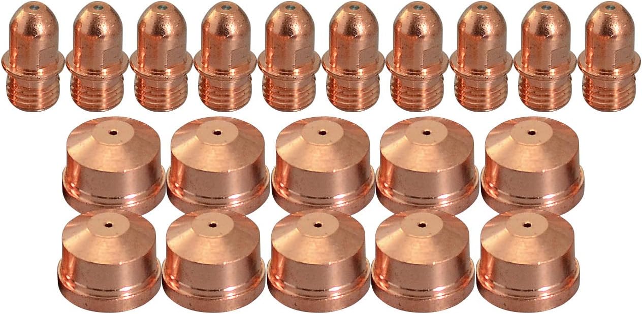 RIVERWELD Cebora Plasma Electrode C1376 PR0034 & Plasma Nozzle Tips 1371 for CP160 HP100 MP100 CB100 CB150 Plasma Cutter Torch 20pcs