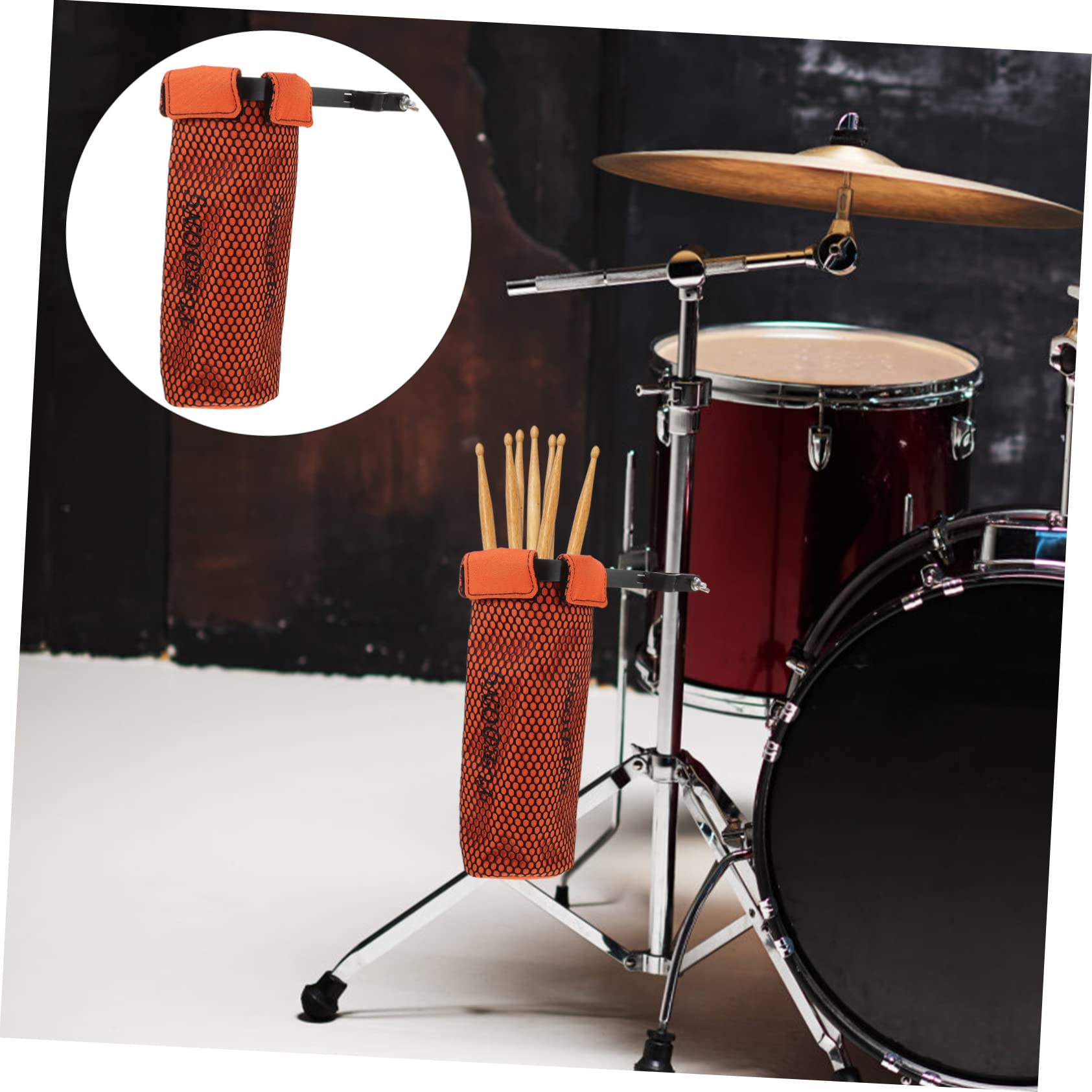 GALPADA 1pc Portable Drumstick Holder Pouch Lightweight Drum Stick Case with Smooth Inner Lining for Protection Stylish Design Orange for Drummers the Go