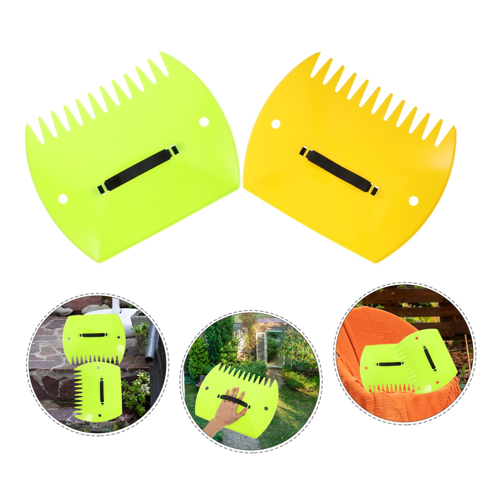 Mipcase 2pares Rastrillo Recolector para Jardín Rastrillo De Mano De Plástico para Recoger Césped por Paquete Herramienta De Jardín Útil