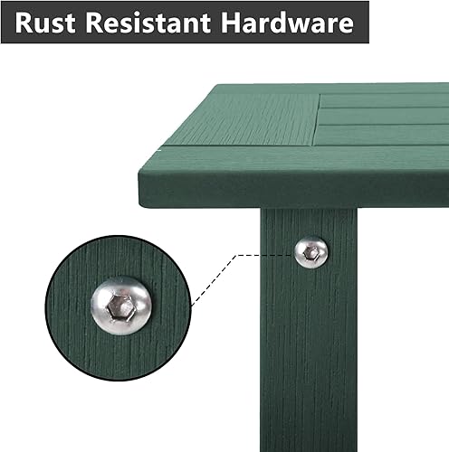 Vista 40 de Double Adirondack - Mesa auxiliar rectangular para exteriores, resistente a la intemperie, para silla Adirondack, color gris