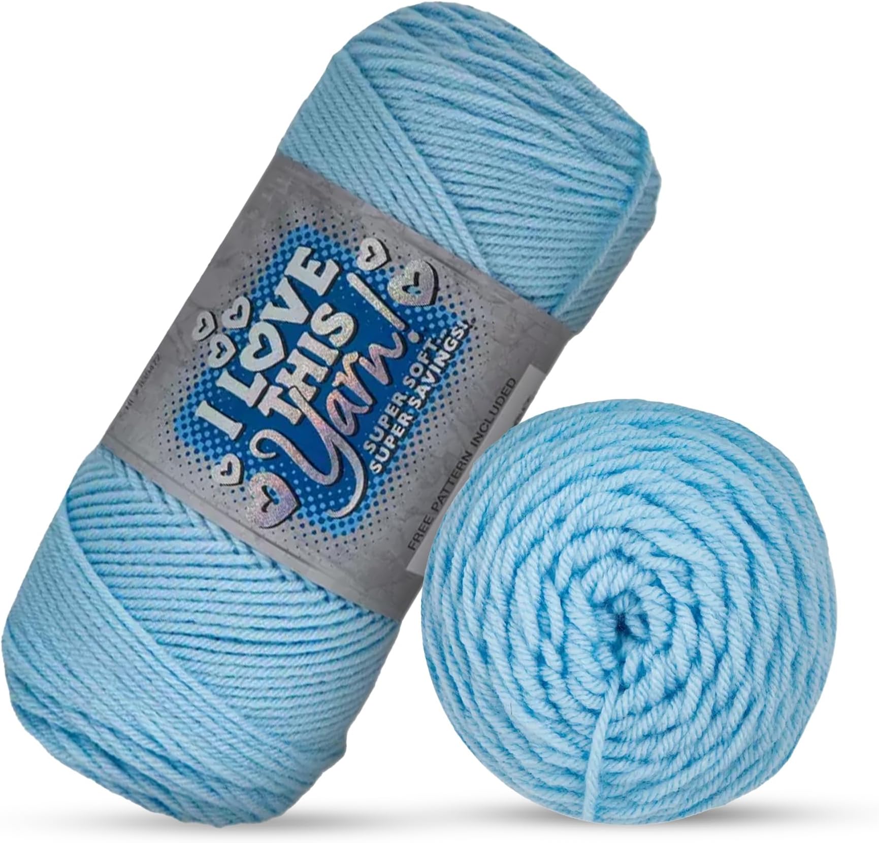 I Love This Yarn 4 - Medium Yarn for Crocheting & Knitting – Soft Yarn Skein – 355 Yards of Acrylic Yarn for Crocheting Blankets, Hats, & More – Craft Supplies for Handcrafting Accessories